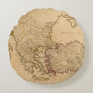 Rome, Greece, Turkey 2 Round Cushion