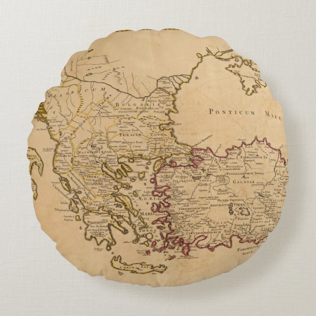 Rome, Greece, Turkey 2 Round Cushion (Front)