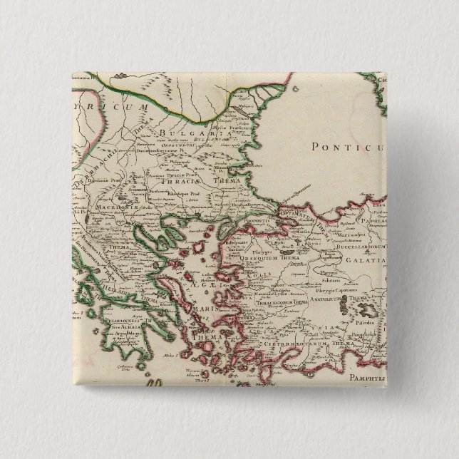 Rome, Greece, Turkey 3 15 Cm Square Badge (Front)