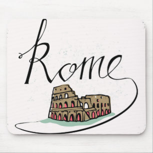 Rome Hand Lettered Design Mouse Mat