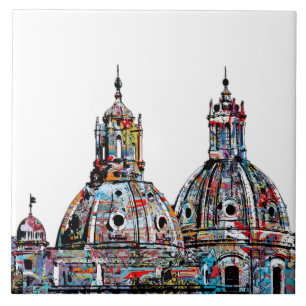 Rome in graffiti tile
