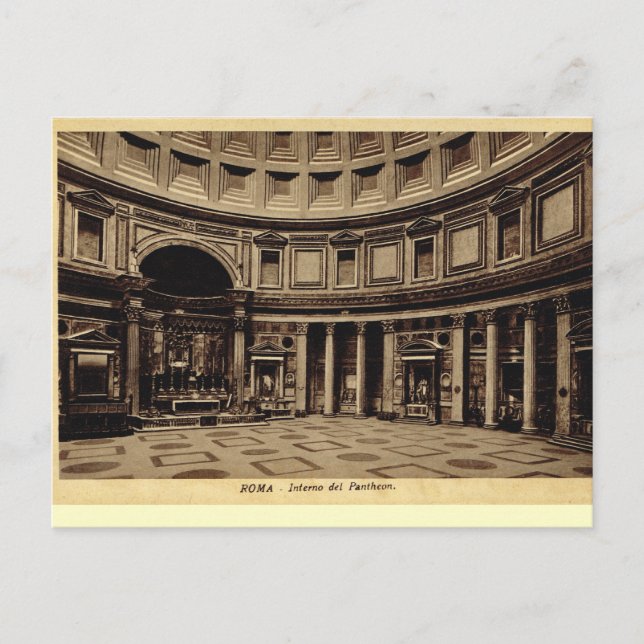 Rome, Inside the Pantheon Postcard (Front)