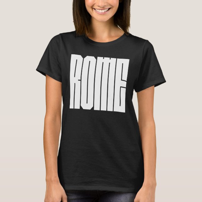 Rome Italian CIty Bold Block Typeface T-Shirt (Front)