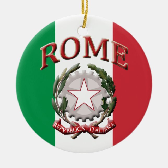 Rome Italy Ceramic Tree Decoration (Front)