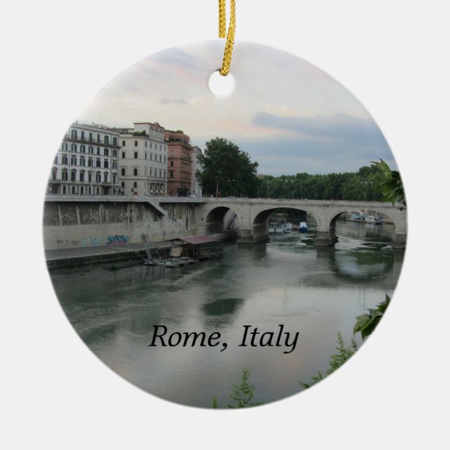 Rome, Italy Ceramic Tree Decoration (Front)