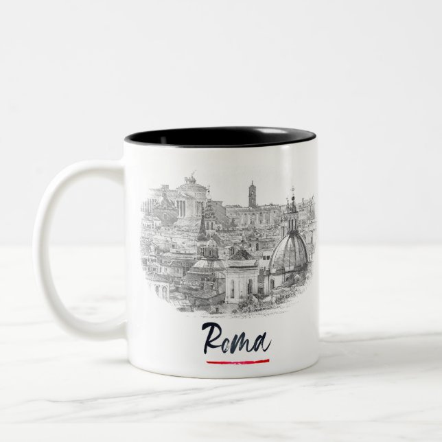 Rome - Italy - City Center Two-Tone Coffee Mug (Left)
