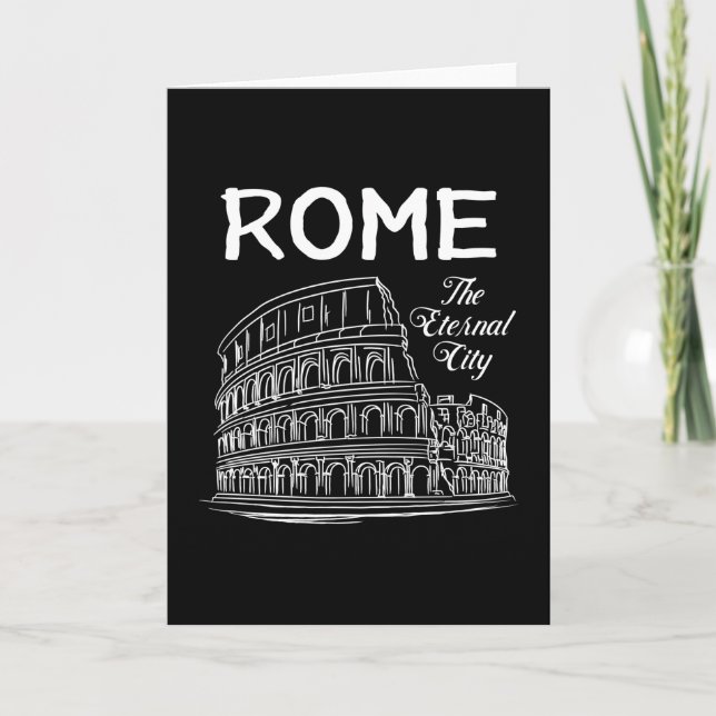 Rome Italy City Cityscape Skyline Funny Gift Card (Front)