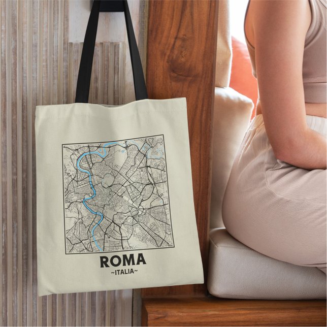 Rome, Italy, City Map Tote Bag (Creator Uploaded)