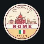 Rome Italy City Skyline Emblem Magnet<br><div class="desc">Rome minimalist,  colourful art design featuring monuments and landmarks of the city in Italy.</div>