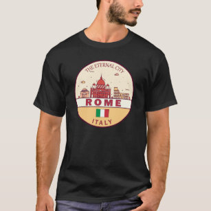 Rome Italy City Skyline Emblem T-Shirt