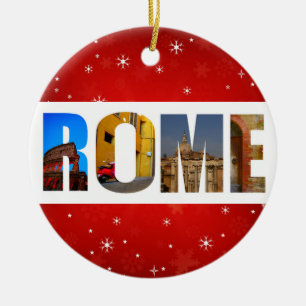 Rome Italy City Travel Photos Christmas Ceramic Tree Decoration