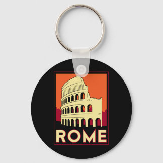 rome italy coliseum europe vintage retro travel key ring