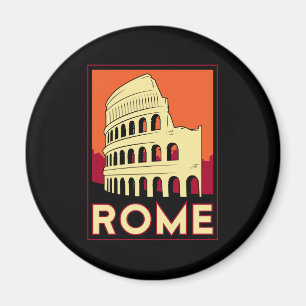 rome italy coliseum europe vintage retro travel magnet