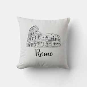 Rome Italy Colosseum Illustration Pillow