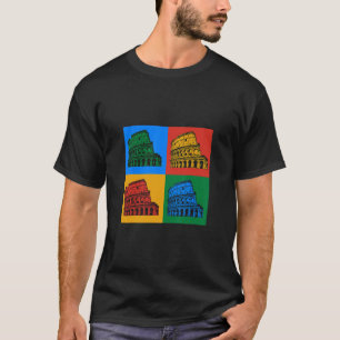 Rome Italy Colosseum Pop Art Colors Portrait Trave T-Shirt