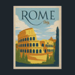 Rome, Italy Colosseum Postcard<br><div class="desc">Anderson Design Group is an award-winning illustration and design firm in Nashville,  Tennessee. Founder Joel Anderson directs a team of talented artists to create original poster art that looks like classic vintage advertising prints from the 1920s to the 1960s.</div>