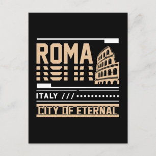 Rome Italy Colosseum Retro Urban Travel Design Postcard