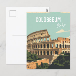 Rome Italy Colosseum Travel Art Postcard
