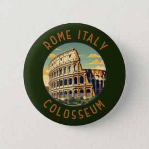 Rome Italy Colosseum Travel Art Vintage 6 Cm Round Badge
