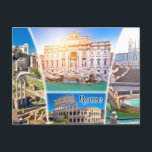 Rome Italy Colosseum Travel Art Vintage city Postcard<br><div class="desc">vintage,  retro,  travel,  modern,  watercolor,  classic,  Rome,  Italy Colosseum,  italian,  coliseum, </div>