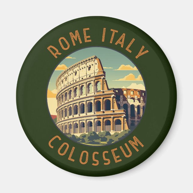 Rome Italy Colosseum Travel Art Vintage Magnet (Front)