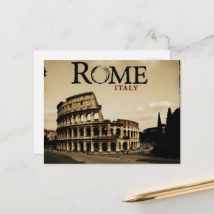 Rome Italy Colosseum Travel Art Vintage Postcard