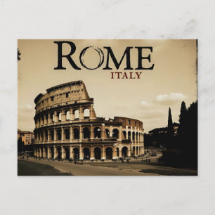 Rome Italy Colosseum Travel Art Vintage Postcard