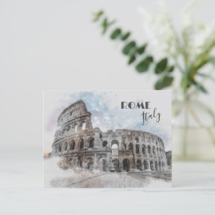 Rome Italy Colosseum Travel Art Vintage Postcard
