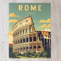Rome Italy Colosseum Travel Art Vintage