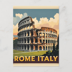 Rome Italy Colosseum Travel Art Vintage postcards