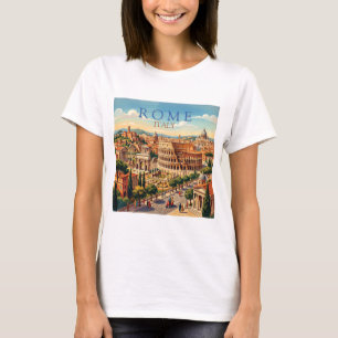 Rome Italy Colosseum Travel Art Vintage T-Shirt