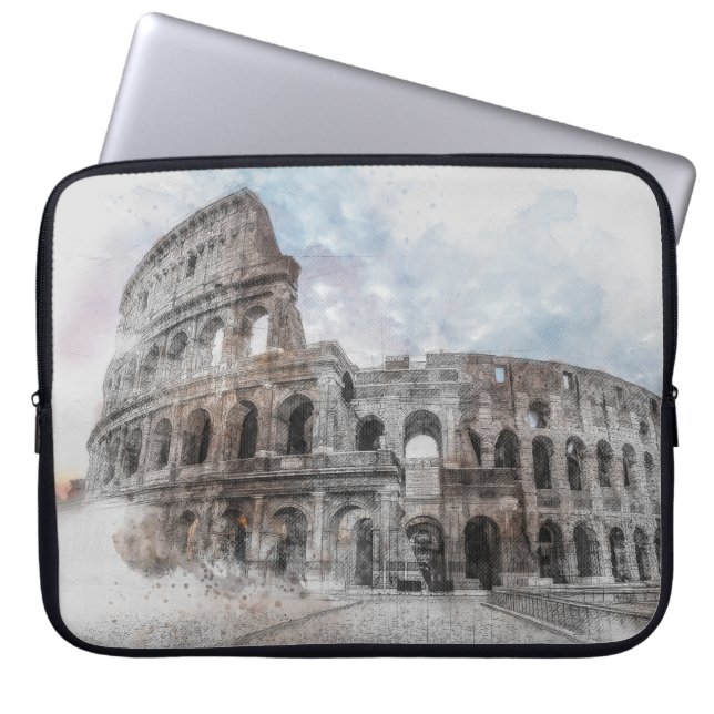 Rome Italy Colosseum Travel Laptop Sleeve – Art (Front)