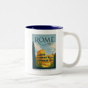 Rome, Italy Colosseum Two-Tone Coffee Mug