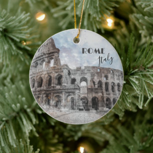 Rome Italy Colosseum Vintage Ceramic Ornament 
