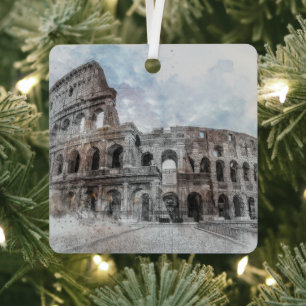 Rome Italy Colosseum Vintage Metal Ornament Italy