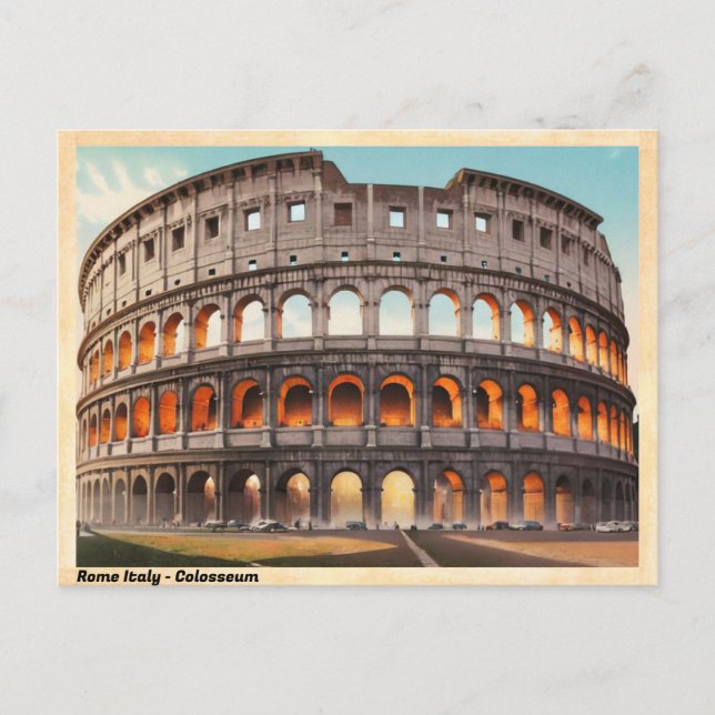 Rome Italy Colosseum Vintage Postcard (Front)