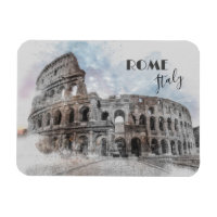 Rome Italy Colosseum Vintage Travel Art Magnet | 