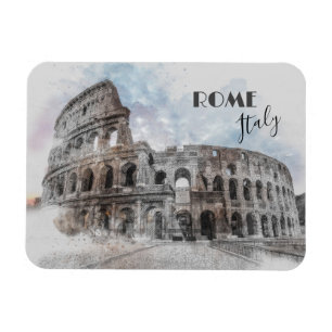 Rome Italy Colosseum Vintage Travel Art Magnet   