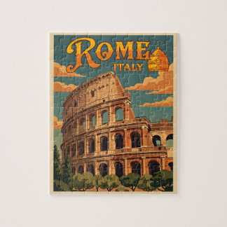 Rome Italy Colosseum Vintage Travel Jigsaw Puzzle