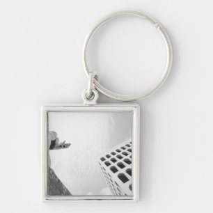 Rome Italy, EUR Palazzo del Lavoro 2 Key Ring