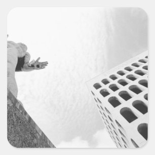 Rome Italy, EUR Palazzo del Lavoro 2 Square Sticker