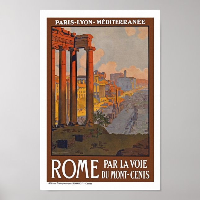 Rome Italy Europe Vintage Travel Poster (Front)