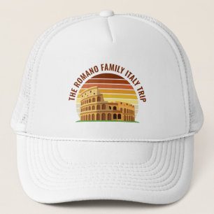 Rome Italy Family Trip Coliseum Sunset Custom Trucker Hat