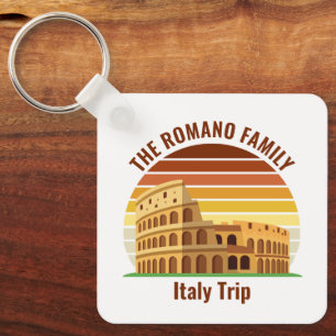 Rome Italy Family Trip Colosseum Sunset Custom Key Ring