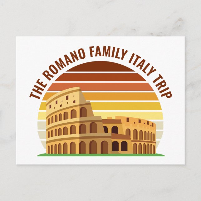 Rome Italy Family Trip Colosseum Sunset Custom Postcard (Front)