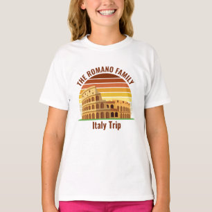 Rome Italy Family Trip Colosseum Sunset Kids T-Shirt