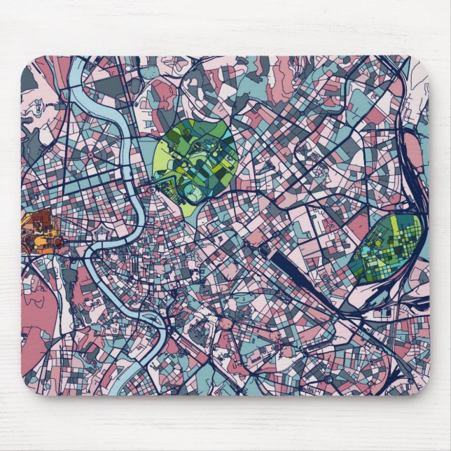 Rome Italy Map Mouse Mat (Front)