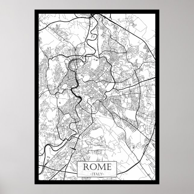 Rome Italy Map Poster (Front)