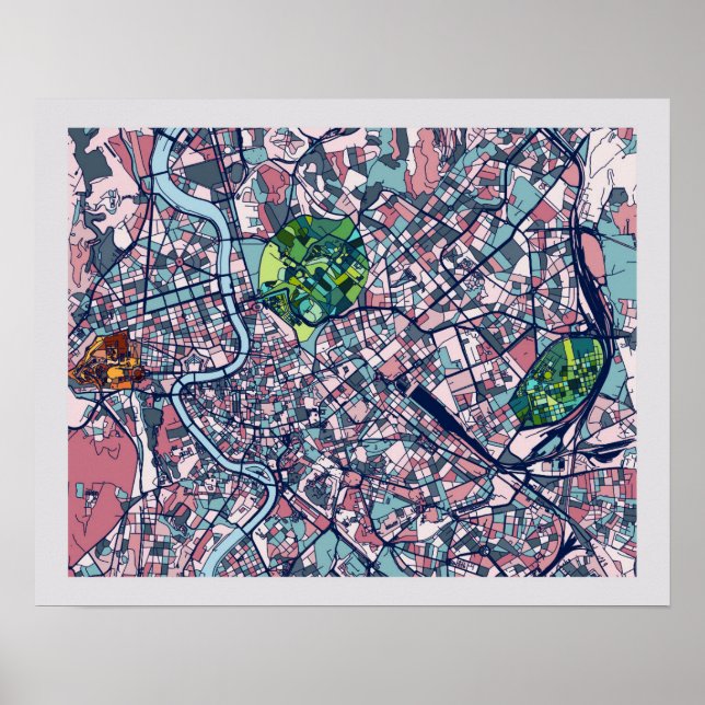 Rome Italy Map Poster (Front)