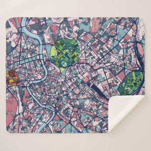 Rome Italy Map Sherpa Blanket